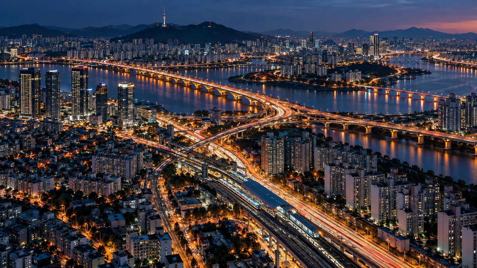 서울 도심의 이동 경로와 지역 정보